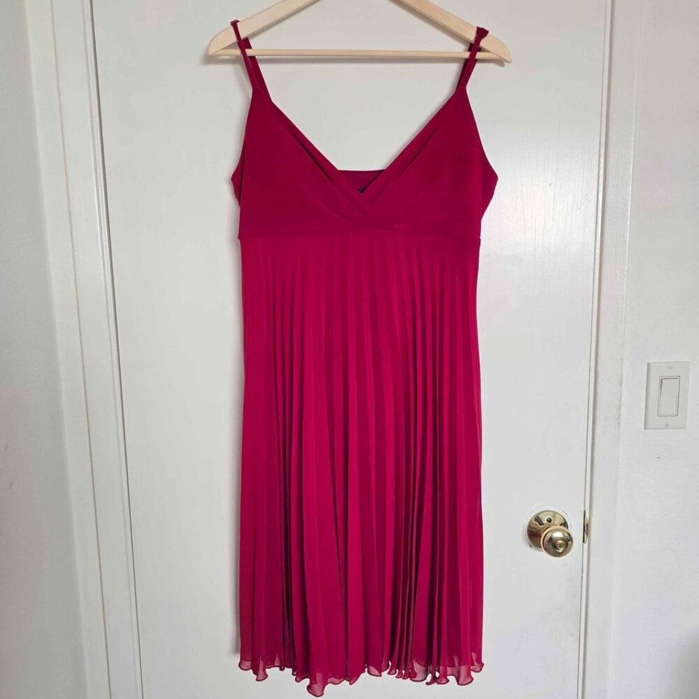 AGB Womens Red Pleated Baby Doll Party Cocktail Dress Size 12